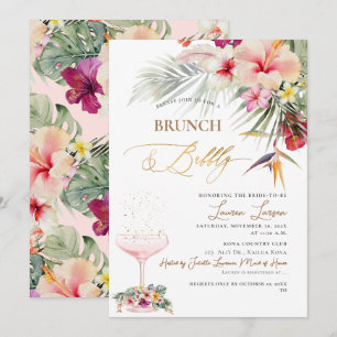 Invitation ArtsApp Tropical Paradise Faux Gold Brunch+Bubbly