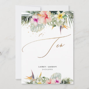 Invitation ArtsApp Tropical Paradise Faux Gold Table Ten