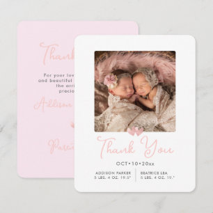 Invitation ArtsApp Twins Douche Merci+Faire-part de naissance