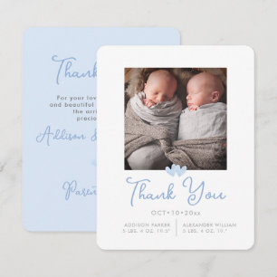 Invitation ArtsApp Twins Douche Merci+Faire-part de naissance