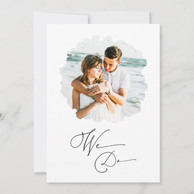 Invitation *~* Artsy Couple PHOTO RSVP + QR AR6 Mariage Invi (Devant)