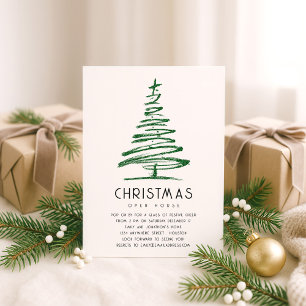 Invitation Artsy Green Parties scintillant Tree Maison ouvert