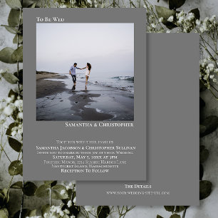 Invitation Artsy minimaliste moderne Mariage photo gris simpl