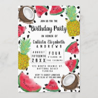 Artsy Moderne Fruit Pois Aquarelle Anniversaire