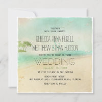 Artsy Retro Vintage Plage paisible Mariage Invitat