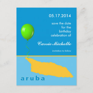 Invitation Aruba Birthday Save the Date Annonce