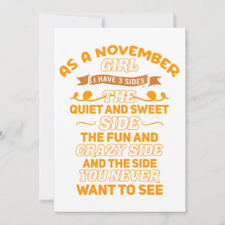 Invitation As A November Girl I Have 3 Sides