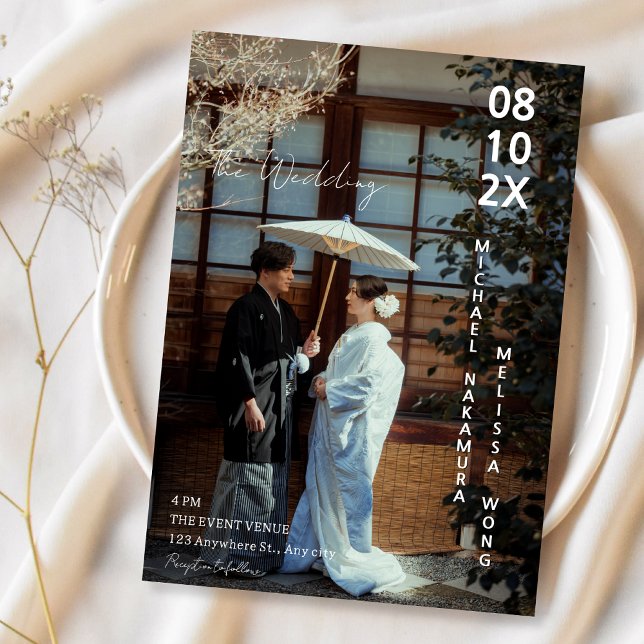 Invitation Asian Japanese concept photo wedding  (Créateur téléchargé)