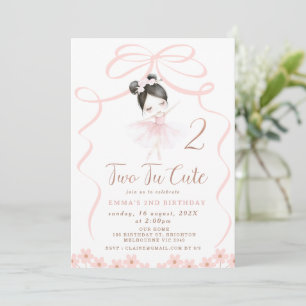 Invitation Asiatique Black Hair Ballerina Two Tu mignonne Ann