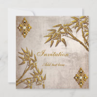 Invitation Asie Or Papier Vieilli