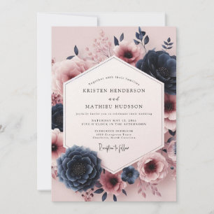 Invitation Assemblage de mariage Burgundy Moody Bloom