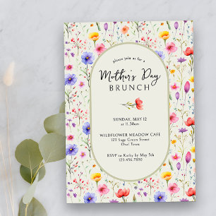 Invitation Assez Fleur Moderne Ovale Déjeuner de la Fête des