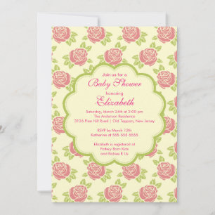 Invitation assez rose de baby shower de ressort de