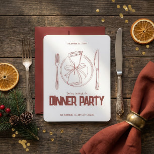 Invitation Assiette de dîner en ligne rouge Nappe en papier N