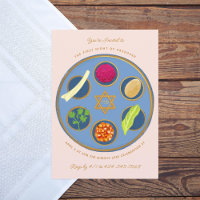 Assiette de Seder de Pessa'h Joyeux dîner de Pâque