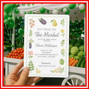 Invitation Assiettes en Papier Marché de Producteurs Frais