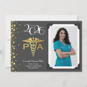Invitation Assistant de médecin PA diplômé Gris Or