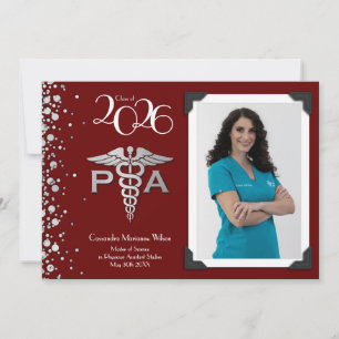 Invitation Assistant de médecin PA Diplômé Marron Argent