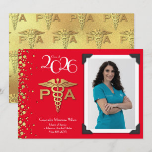 Invitation Assistant de médecin PA Diplômé Rouge Or