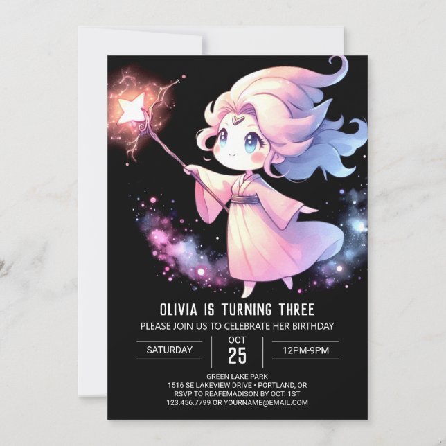 Invitation Assistant Magie Enfants Anniversaire (Devant)