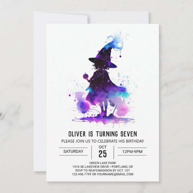 Invitation Assistant Modification d'aquarelle Anniversaire (Devant)