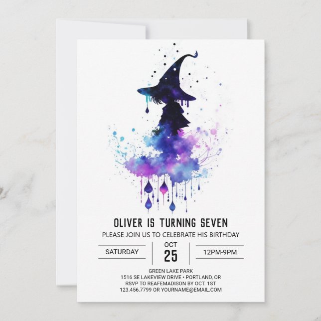 Invitation Assistant Personnalisation de l'aquarelle Annivers (Devant)