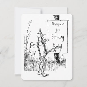 Invitation Assistant vintage d'Oz. Anniversaire du Tinman et 
