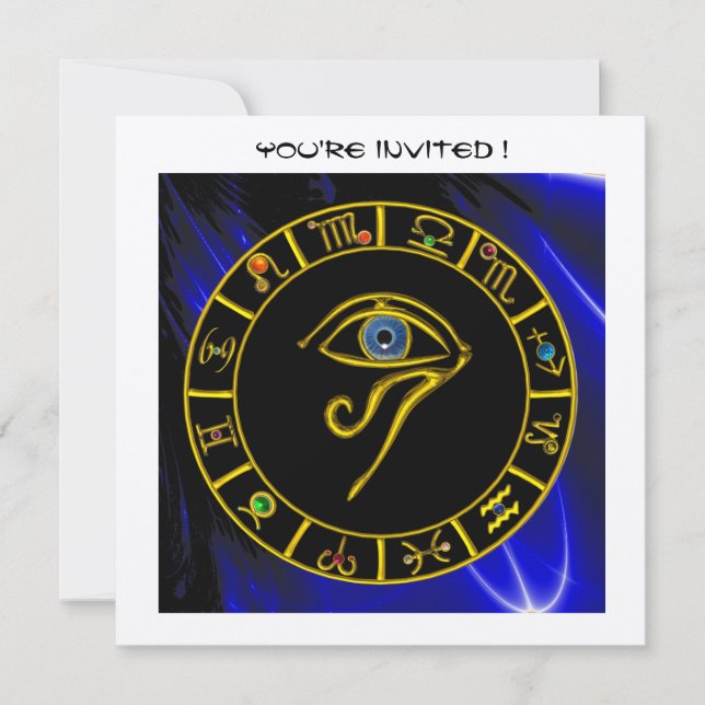 Invitation ASTRAL HORUS OEIL / BLUE TALISMAN, Astrologie Grap (Devant)