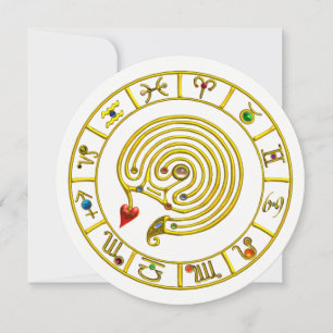 Invitation ASTRAL LABYRINTH GOLD ZODIAC CHART Astrologie