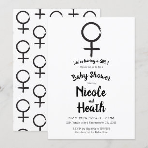 Invitation Astrologie moderne Vénus Feminine Baby Girl Douche