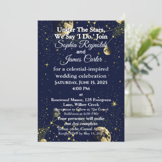 Invitation Astrologie & Thème de nuit étoilé | Mariage célest