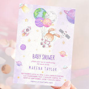 Invitation Astronaut Planet Rocket Baby shower spatial