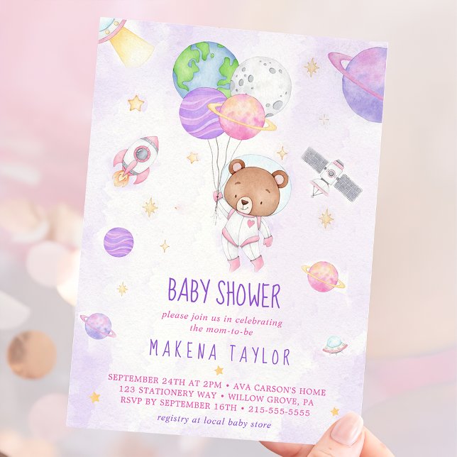 Invitation Astronaut Planet Rocket Baby shower spatial (Créateur téléchargé)
