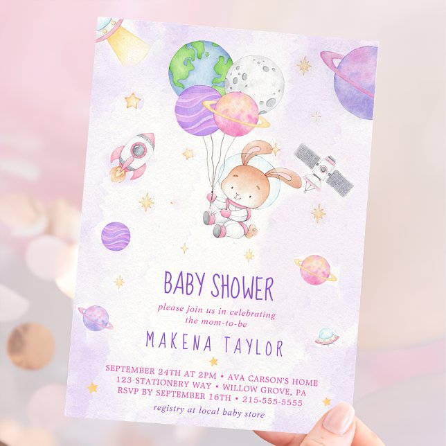 Invitation Astronaut Planet Rocket Baby shower spatial (Créateur téléchargé)