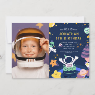 Invitation Astronaut Planètes Space-Tactique Anniversaire