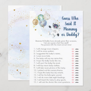Invitation Astronaut Space Devine Qui A Dit Qu'Il Baby shower