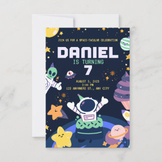 INVITATION ASTRONAUT THÈME ANNIVERSAIRE