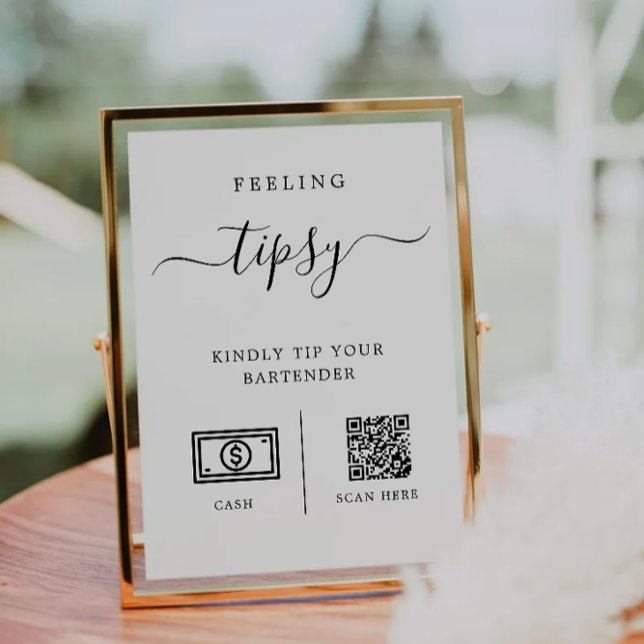 Invitation Astuce votre barman Signer, Mariage Barre Signer (Tip Your Bartender Sign, Wedding Bar Tip Sign Invitation)