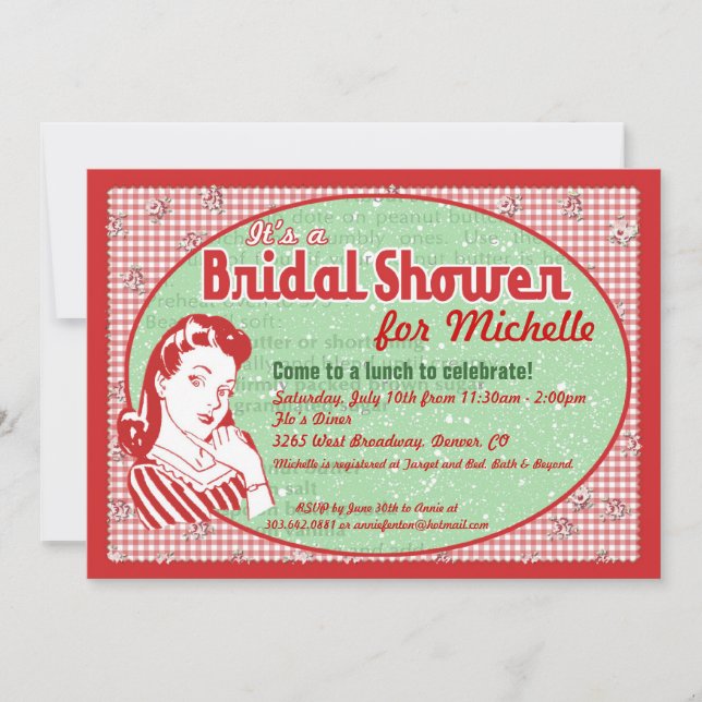 Invitation astucieuse de Fête de la mariée des (Devant)