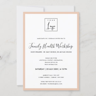 INVITATION ATELIER DE LOGO ROSE PÊCHE SIMPLE ÉVÉNEMENT GALA
