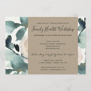 INVITATION ATELIER ÉVÉNEMENTIEL ROSE KRAFT EUCALYPTUS BLUSH P