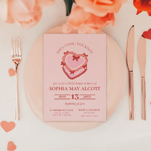 Invitation Attacher la Fête des mariées de gâteau Knot Coquet