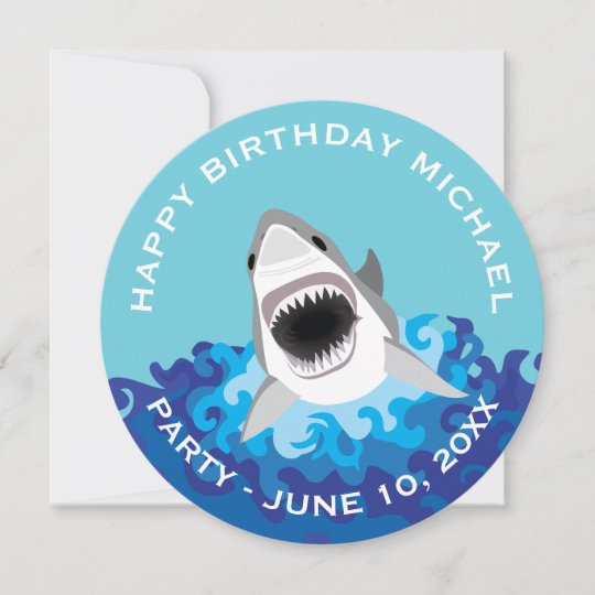 Invitation Attaque Au Requin Fete D Anniversaire Sur La Pla Zazzle Ca