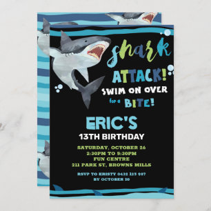 Invitation Attaque de requin Anniversaire de la fête de requi