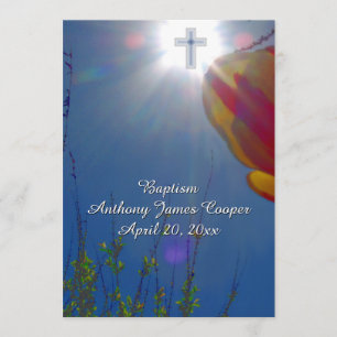 Invitation Atteindre le ciel BÉBÉ BAPTISME CHRISTENING