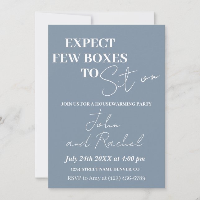 Invitation Attendez-vous à quelques boîtes pour vous asseoir  (Devant)