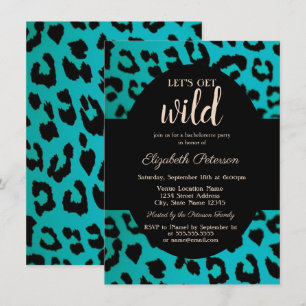 Invitation Attirons Wild Chic Empreinte de léopard Blue
