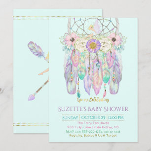 Invitation Attrape-rêve Féerique Bohème Toute Couleur Papier