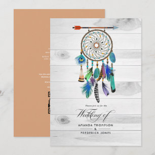 Invitation Attrape-rêves amérindien Mariage bohème