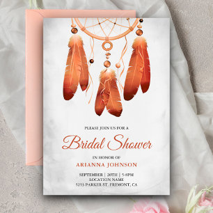 Invitation Attrape-rêves Rustique Bohème Rose pour Enterremen